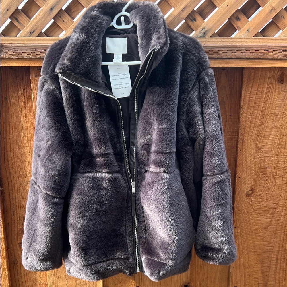 Women's Faux Fur Jacket - chocolate brown